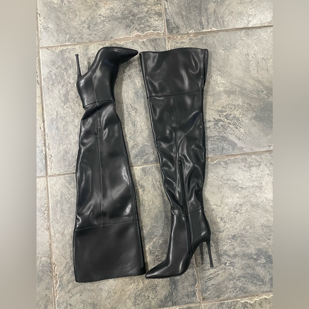 New Jeffrey Campbell Pillar Over the Knee Black Stiletto Boot Sz 5.5 $270 - Picture 5 of 7